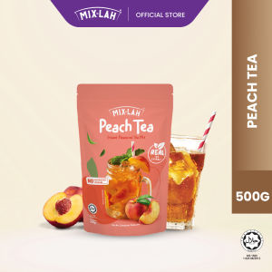 MIX-LAH Tropical Peach Delight Fruit Tea Mix - Halal Instant Powder for Smooth Blends 500g