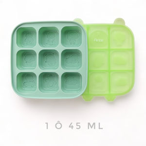 Khay Trữ Đông Đồ Ăn Dặm Khuôn Silicon Làm Bánh Thạch Rau Câu Cho Bé Có Nắp ANBE Hình Gấu Panda