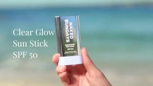 Naked Sundays Clear Glow Sun Stick SPF 50 – Invisible Clear Sunscreen Stick for Face & Body – No White Cast Fragrance-Free Broad Spectrum – Dry Oil Formula Travel-Friendly 19g