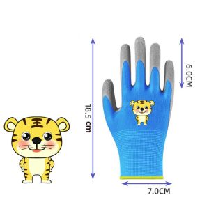 GBDSVD Non-Slip Kid Gardening Gloves Waterproof Breathable Children Protective Glove Cartoon Animal Pattern Garden Work Gloves Home