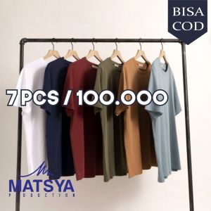PAKET 7 PCS 100 RB/ KAOS POLOS/ BAJU POLOS/ KAOS POLOS TERBARU/ Matsya kaos polos