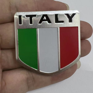 Tem Nhôm - Logo hình lá cờ nước Ý ITALY trang trí xe máy ô tô laptop...