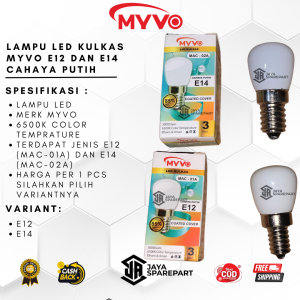 Lampu LED Kulkas MYVO E12 DAN E14 cahaya Putih
