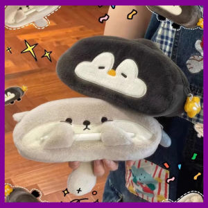Cute Little Otter Penguin Plush Pencil Bag Large Capacity Pencil Case Stationery School Supplies