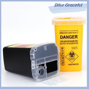 Ditur Hộp đựng chất thải sắc nét bằng nhựa 1L phụ kiện kim thải hình xăm nguy hiểm sinh học