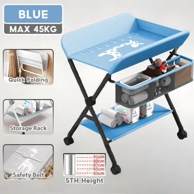Local Baby Diaper Table Foldable Adjustable height Newborn Multifunctional Diaper Nursing Table Meja Ganti Popok尿布更换桌