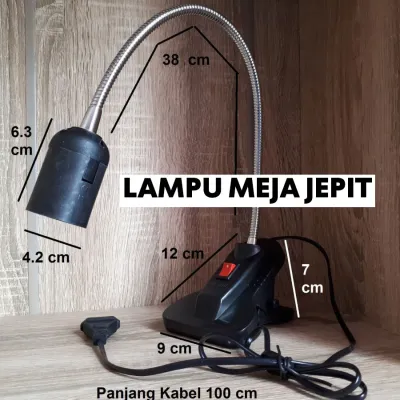 Lampu Meja Belajar Arsitek Baca Fitting E27 Jepit Pameran Flexible sj