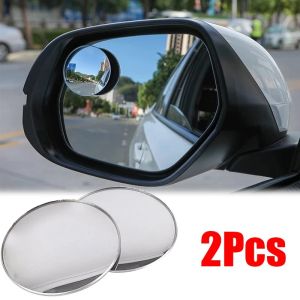 Suction Cup Type Blind Spot Rearview Mirror 2 Pieces Auxiliary Mirror 360° Rotation Adjustable Reusable Wide Angle Frame Protection Suitable for Car Van SUV NO STICKY TAPE RE-USABLE JUST TURN CLOCKWISE TO TIGHTEN