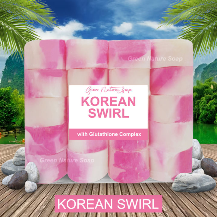 [ORIGINAL] KOREAN BLEACHING SWIRL SOAP with Glutathione & Baking Soda - Natural & Organic Effective Whitening Round Bar Soap with Variation of [ 1pc 1 Pack or 20pcs & 2 pack or 40pcs ] by Green Nature