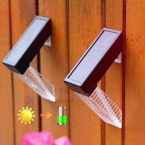 LED Solar Wall Lights RGB Waterproof Outdoor Solar Deck Lights Steps Pool Fences Stair Railings Patio Garden Decorative Lights