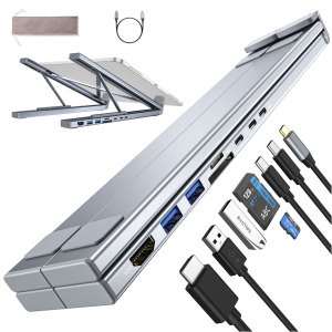 4K dual-screen display 9-in-1 USB-C hub docking station laptop folding stand