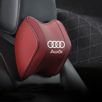 Leather Car Headrest Memory Foam Car Seat Lumbar Support Neck Pillow For Audi A1 A3 A4 A5 A6 A7 Q3 Q5 Q7 Q8 Car Interior Accessories ☀0323x
