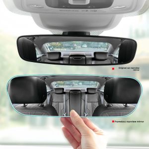 BEBA High-definition Wide Angle Convex Rearview Mirror Adjustable Fastening Sun Visor Mirror Covers Universal Fit Easy-Clip Auxiliary Rearview Mirror Inside The Car