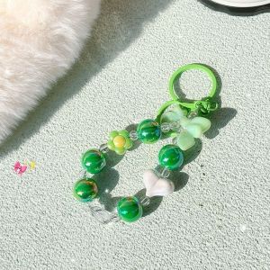 Colorful Mobile Phone Lanyard Wrist Strap Women Chain Short Tali Hiasan Phone Case Lanyard Key Pendant