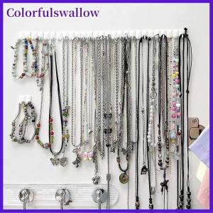 Colorfulswallow 9 cái bộ dính dán tường móc áo lưu trữ đồ trang sức hiển thị trang sức móc chủ lưu trữ tổ chức bông tai vòng Vòng cổ móc áo