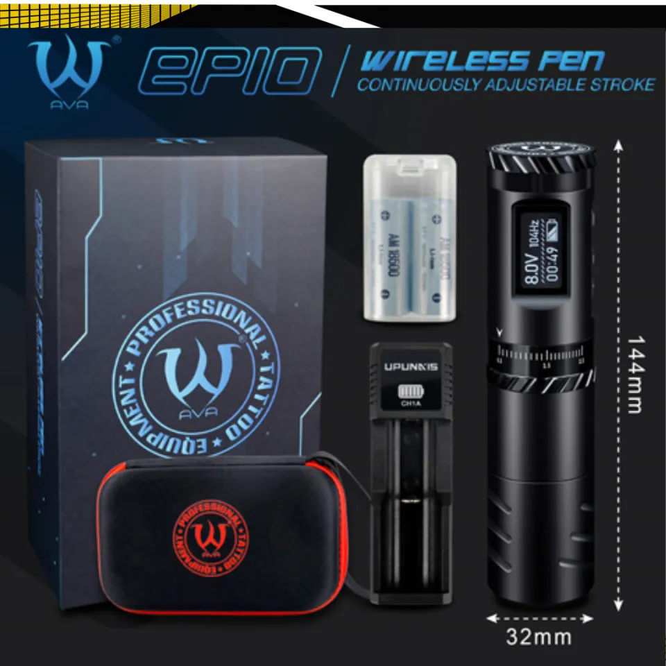 AVA EP10 Wireless Pen Adjustable Stroke Tattoo Machine w