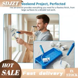 SDJZT Sơn Con lăn 8pcs highdensity vải 2inch thiết lập với tiện dụng khay thích hợp cho mịn Tường kết thúc nhà sơn dự án