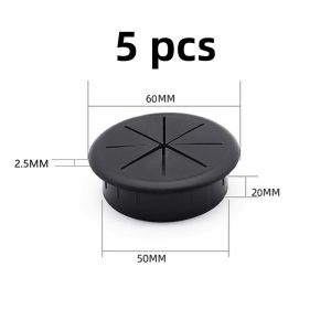 5PCS 60mm Desk Cable Grommet Wire Hole Cover For Office Computer Desktop Table Cable Management