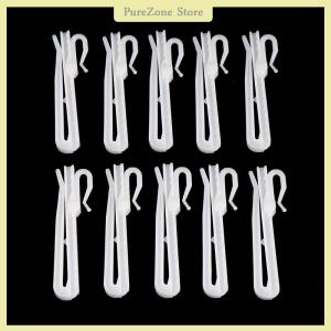 [PureZone] ตะขอแขวนผ้าม่าน10ชิ้นตะขอแขวนผ้าม่านพลาสติกสีขาวแหวนหน้าต่างสำหรับบ้านสำนักงานอุปกรณ์เสริมผ้าม่าน7ซม. 8.5ซม.