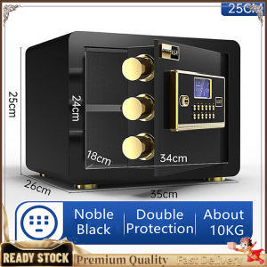 [1 Year Warranty] Digital Depository Fireproof Safe Box Jewelry Home Hotel Lock Keypad Black Digital Safety Security Box 2022 Brand New Safe Electronic Digital Safety Vault