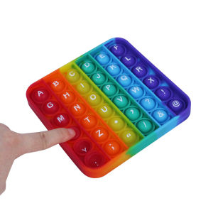 LYZRC 12.5CM Pop It Fidget Toy With Patterned Letters And Numbers Popit Toys For Kids Gift