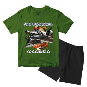 Baju Kaos Setelan Anak Laki Laki Karakter Anomali BOMBARDINO CROCODILO Keren Umur 1 - 10 Tahun