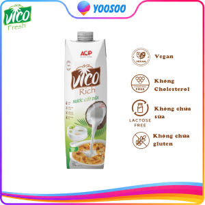 (HSD 12.2027) Combo 03 Hộp 1000mL Nước Cốt Dừa Tươi Nguyên Chất VICO RICH - APIS -YOOSOO
