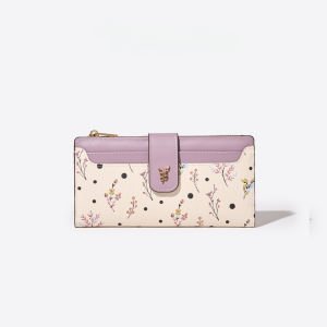 New Fashion Niche Simple Classic Print Floral Fresh Zipper Long Wallet For Woman