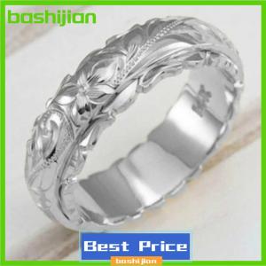 bashijian Exquisite Womens 14k Ring Hang Engraved Flower Ring Anniversary Gifts