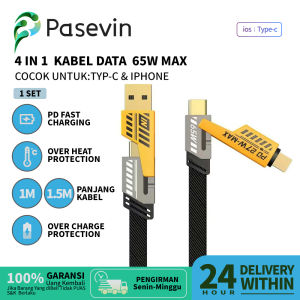 Pasevin 4 in 1 Convertible Metal Fast Data Cable Braided Cable 65W 3.9ft USB C USB A Multiple Charging Cable for ios iPad Typ-c tipc typc PD