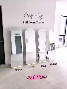 Frameless Full Body Mirror Full Length Mirror Standing Mirror Cermin Berdiri Cermin Panjang Aestetic Cermin 全身镜落地 ins