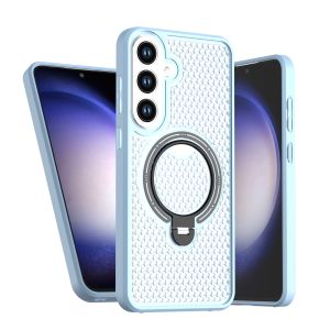 Heat Dissipation Breathable Cherry Red Phone Casefor Samsung Galaxy A18 A17 A16 A27 A26 A37 A36 A57 A56 5G A08 A07 A06 4G Shell Magnetic 360° Ring Holder Bumper Transparent Cases Cover