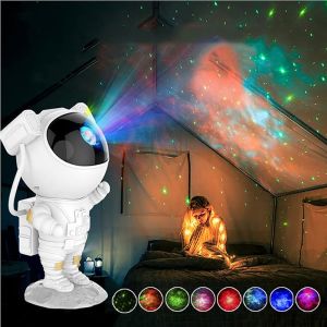 Galaxy Star Projector Starry Sky Night Light Astronaut Lamp Home Room Decor Decoration Bedroom Decorative Luminaires Gift