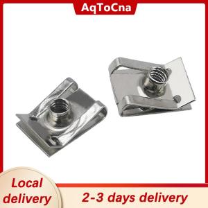 [COD] AqToCna Ship within 24 hours 10pcs Stainless Steel U Type Clips with Thread M6 M5 M4 M8 8mm 5mm 6mm 4mm Reed Nuts for Car Motorcycle Scooter ATV Moped