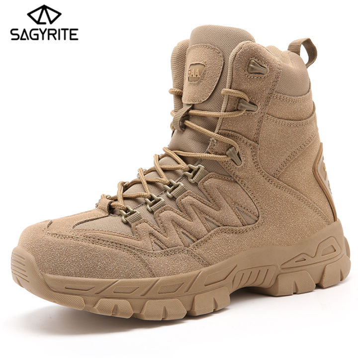 SAGYRITE Size 39-46 Men Boots Tactical Camping Desert Boot