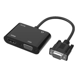 VGA To HDMI-compatible/VGA Adapter 1 in 2 Out VGA Splitter Converter for Computers Desktops Laptops Computer Monitor Projector
