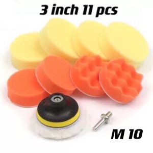 Car Polishing Pad Waxing Set Pad Buffing Pad Flat Wave Sponge Polisher Cleaning 3 & 5 Inch Polisher Tools