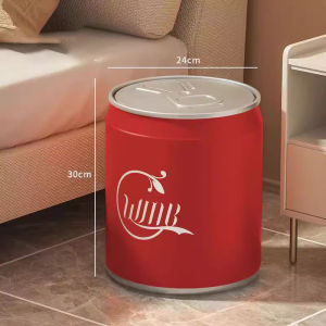 Household Coke Trash Can With Lid Storage Bucket Press Can Living Room Car Trash Can
