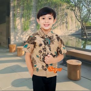 Baju Batik Anak Laki-laki Lengan Panjang dan Pendek Usia 2 Sampai 10 Tahun Couple Batik Ayah Dan Anak Cowok Motif Kekinian