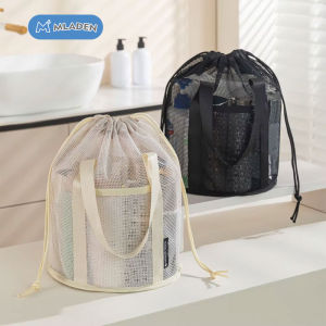 MLADEN Portable Mesh Storage Bag Drawstring Type Travel Wash Bag Net Bag Foldable Mesh Bags Travel