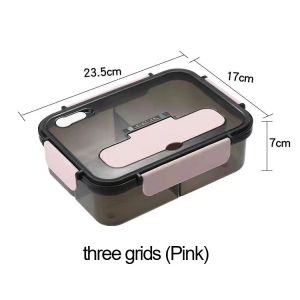 Lunch Box Microwave Heating Food Container Plastic Bento Box For Work Student Outdoor Activities Travel