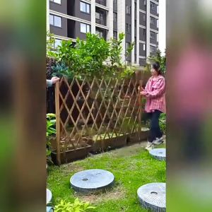 Retractable Wooden Fence Outdoor Pagar Hiasan Taman Garden Decorative Pet Safety Fence Pagar Rumah
