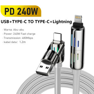 ToKerNew4in1 Multi USB Charging Cable 240W Fast Charging Cord with USB A+Type C for iPhone   iPad Tablets and More