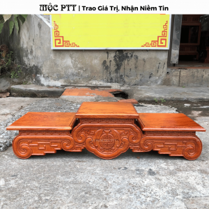 Tam cấp Đế Bát Hương màu Cổ mẫu Con Dơi gỗ Hương Đá kích thước Mặt 14 đến 22 Cm