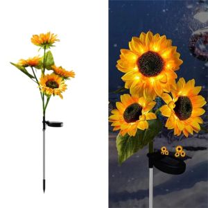 REGISTR LED Light LED Solar Sunflower Lights Waterproof Solar Powered Landscape Lamp Garden Decoration Night Light Atmosphere Lamp Garden