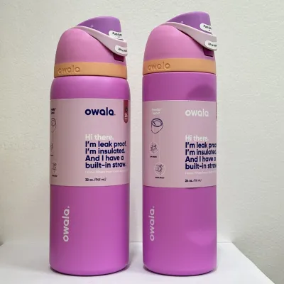 Bình giữ nhiệt Owala FreeSip 24oz 32oz - 50 màu mới - Bình nước thể thao bằng thép không gỉ Macron bình giữ nhiệt di động ly giữ nhiệt cho phòng tập du lịch văn phòng quà tặng thẩm mỹ Kawaii