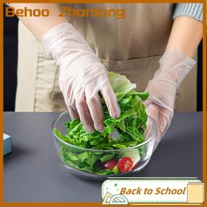 Behoo 50 cái hộp Cao Su Miễn Phí Găng Tay TPE Găng Tay Dùng Một Lần Trong Suốt Không Trượt Axit Làm Việc An Toàn Thực Phẩm Cấp Hộ Gia Đình Làm Sạch Găng Tay