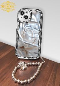 HS-094 CASE WAVE SILVER SILVER MOTIF + STRAP TALI MUTIARA VIVO Y18/Y03/Y100 5G/V30E/V30 5G/V30 PRO/Y17S/V29E/Y02/Y12/Y15/Y17/Y16/27 4G/Y36 4G/Y51/Y31/Y71/Y91/Y95/Y91C/V21E/V23E/V23 PRO/V25 5G/V27 5G/V27E/V29 5G