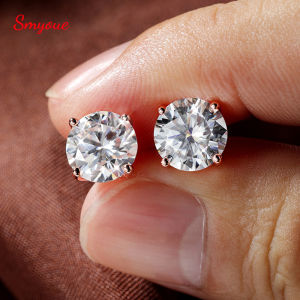 Smyoue 18K Plated 0.1-3CT Moissanite Stud Earrings for Women Men Sparkling Classic Bridal Jewelry 925 Silver Rose Gold Earring2026