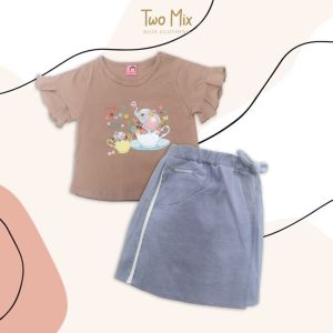 TWO MIX - Setelan Anak Perempuan Lucu Kaos 1-8 Tahun 4240